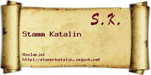 Stamm Katalin névjegykártya